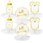 Sparkle and Bash Baby Shower Decorations & Centerpieces - 12-Piece White & Gold Honeycomb Paper Set - Gender Neutral Table Toppers & Table Top Decor