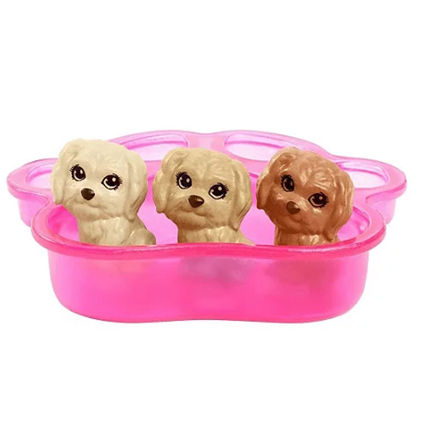 Barbie Doll & Pets Playset with Mommy Dog, 3 Newborn Puppies with Color-Change Feature & Pet Accessories, Brunette Fashion Doll