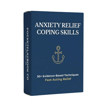 PocketPlaybook Co Anxiety Relief Coping Skills Cards - 55 Evidence-Based Techniques for Fast-Acting Relief | DBT, CBT & Grounding Tools for Anxiety