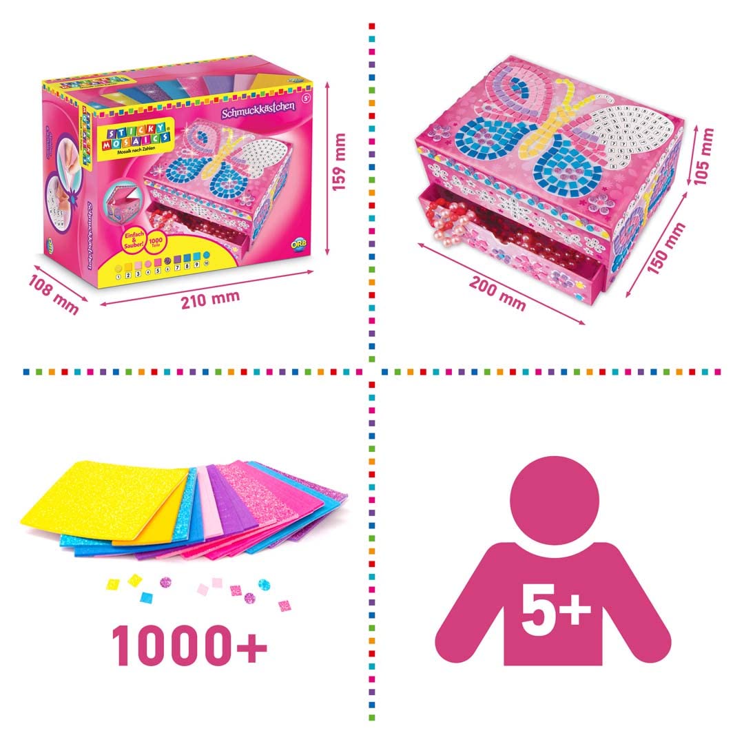Orb Factory Sticky Mosaics Jewelry Box Kit