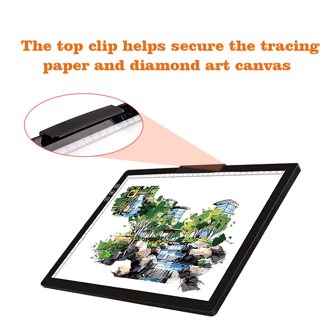 YINGWOND Rechargeable A4 LED Light Pad with Padded Case, Tracing Light Box w/Riser Stands and Paper Clip, 6 Levels of Brightness, Type-c Cable