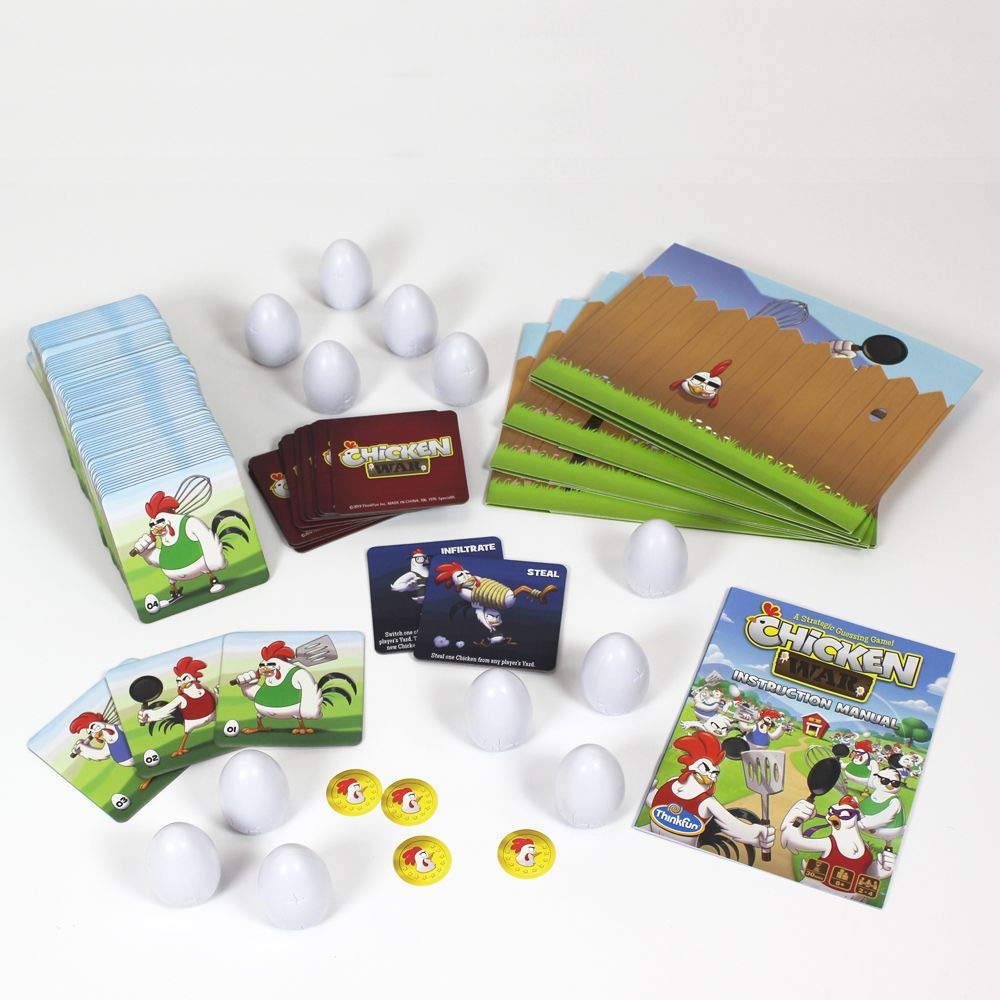 ThinkFun Chicken War Game - A Strategic Board Game with a Fun Theme and Hilarious Artwork, Perfect for Game Nights