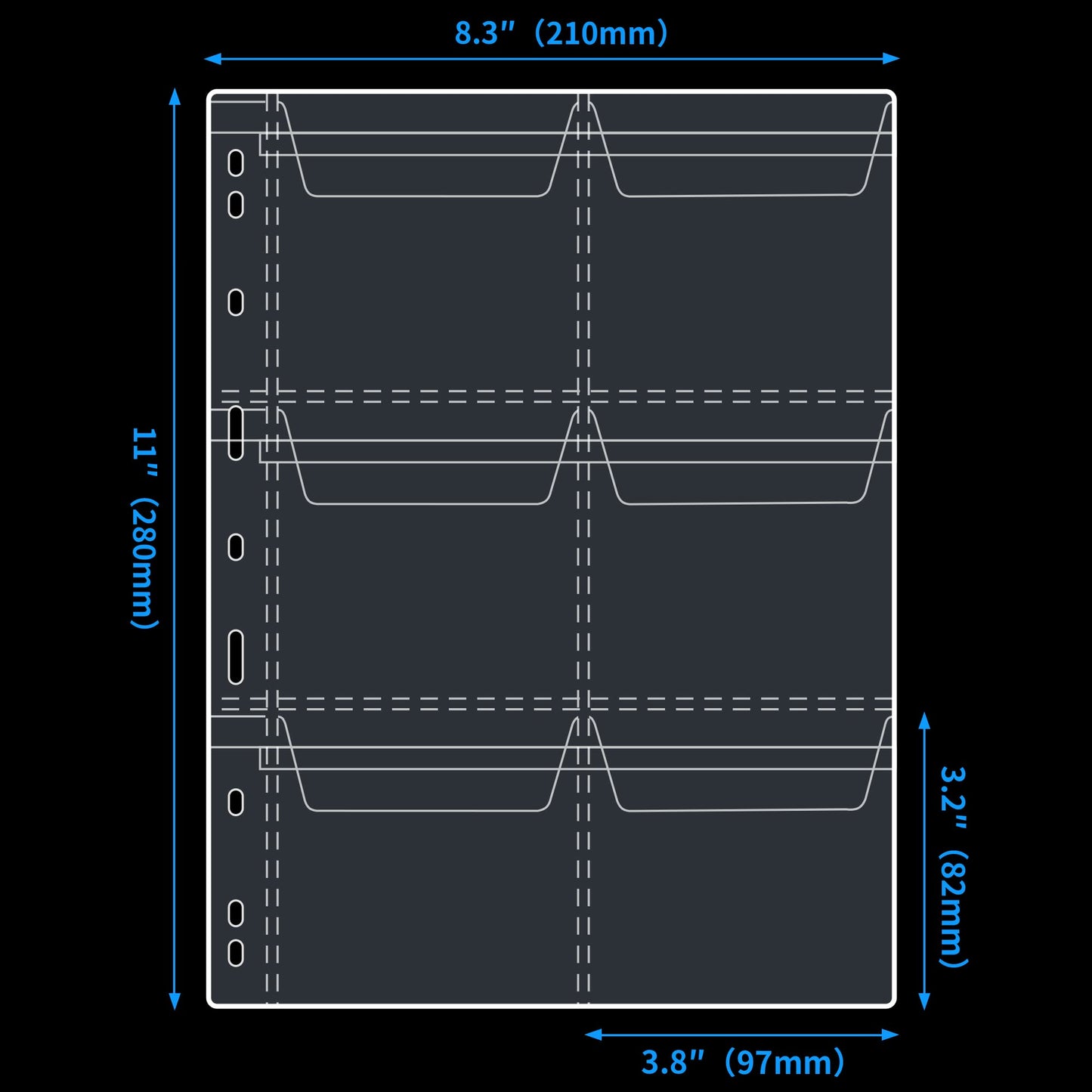 60 Pockets Coin Binder Pages - 3.8×3.2 inch Holders 10 pcs Loose-Leaf Sheets Acid-Free Collection Holders for Medallion Coin Stamp Currency Collecting