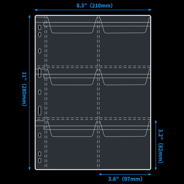 60 Pockets Coin Binder Pages - 3.8×3.2 inch Holders 10 pcs Loose-Leaf Sheets Acid-Free Collection Holders for Medallion Coin Stamp Currency Collecting