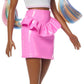 Barbie Rainbow Sparkle Hair Doll, Extra-Long and Colorful Hair with 12 Styling Accessories Like Glitter Tube, Brush, Clips, Dryer and More
