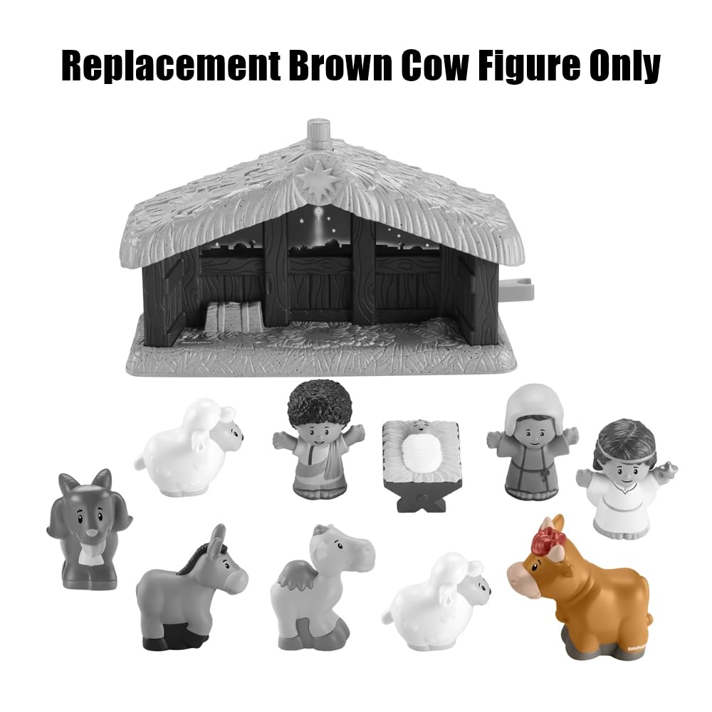 Replacement Part for Fisher-Price Little-People Christmas Nativity Playset - HPP89 ~ Replacement Brown Cow Figure