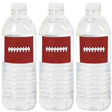 Big Dot of Happiness End Zone - Football - Baby Shower, Birthday Party Water Bottle Sticker Labels - Set of 20