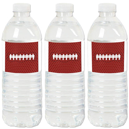 Big Dot of Happiness End Zone - Football - Baby Shower, Birthday Party Water Bottle Sticker Labels - Set of 20