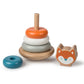Mary Meyer Leika Wooden Toys Stacking Rings Montessori Toys for 24+ Months Old Toddler Preschool Gifts, 4.25 x 7-Inches, Raccoon & Fox