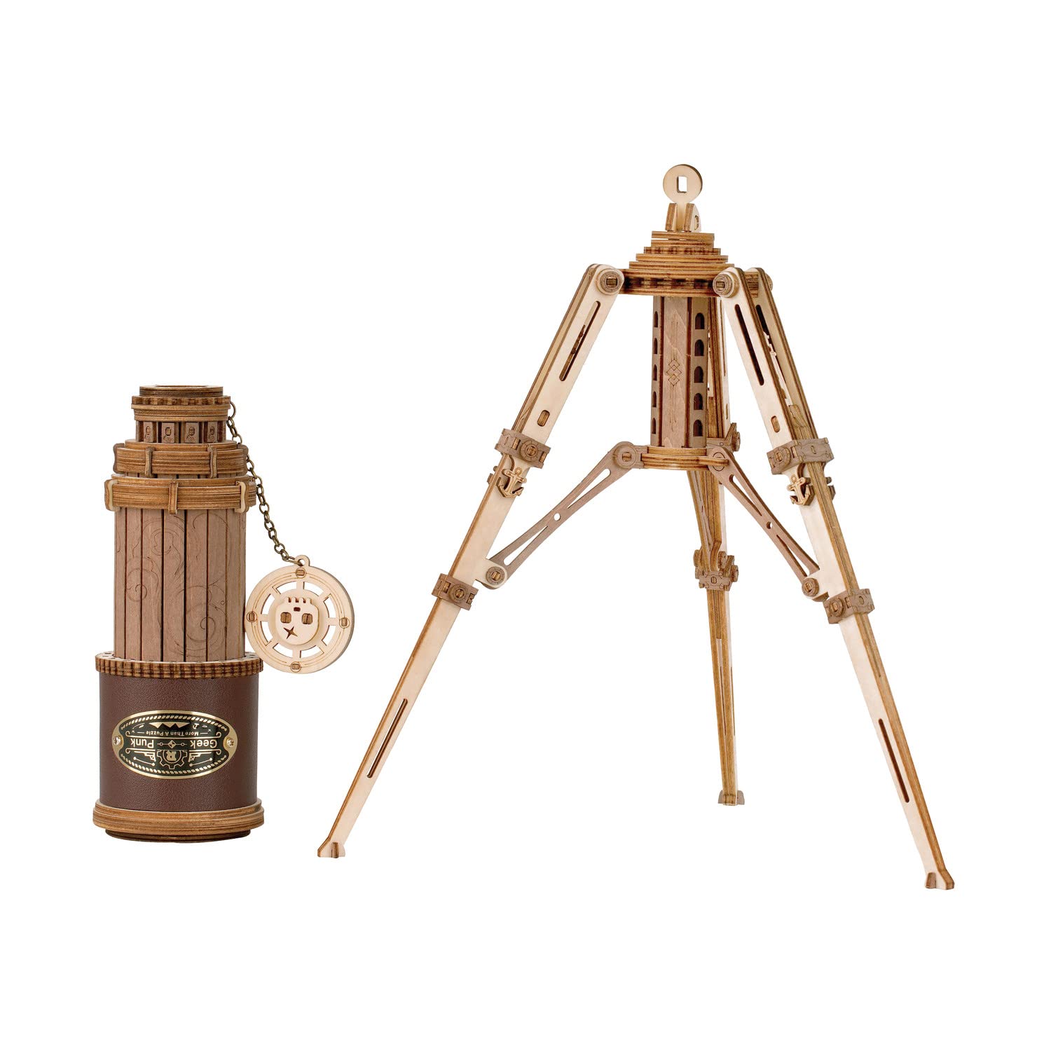 Gearjits: Telescope - Wooden 3D Building Puzzle for Teens & Adults - Build Your Own Telescope - Fun for Parents Too! - Great STEAM Gifts for Ages 12+