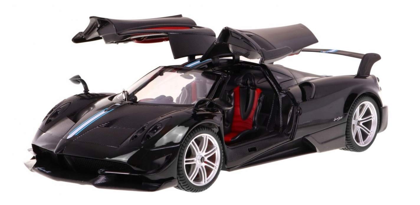 AMPERSAND SHOPS RC Luxury Super Sports Car Pagani Huayra Black Replica 1:14 Scale Full Function Remote Control with Working Headlights and Taillights