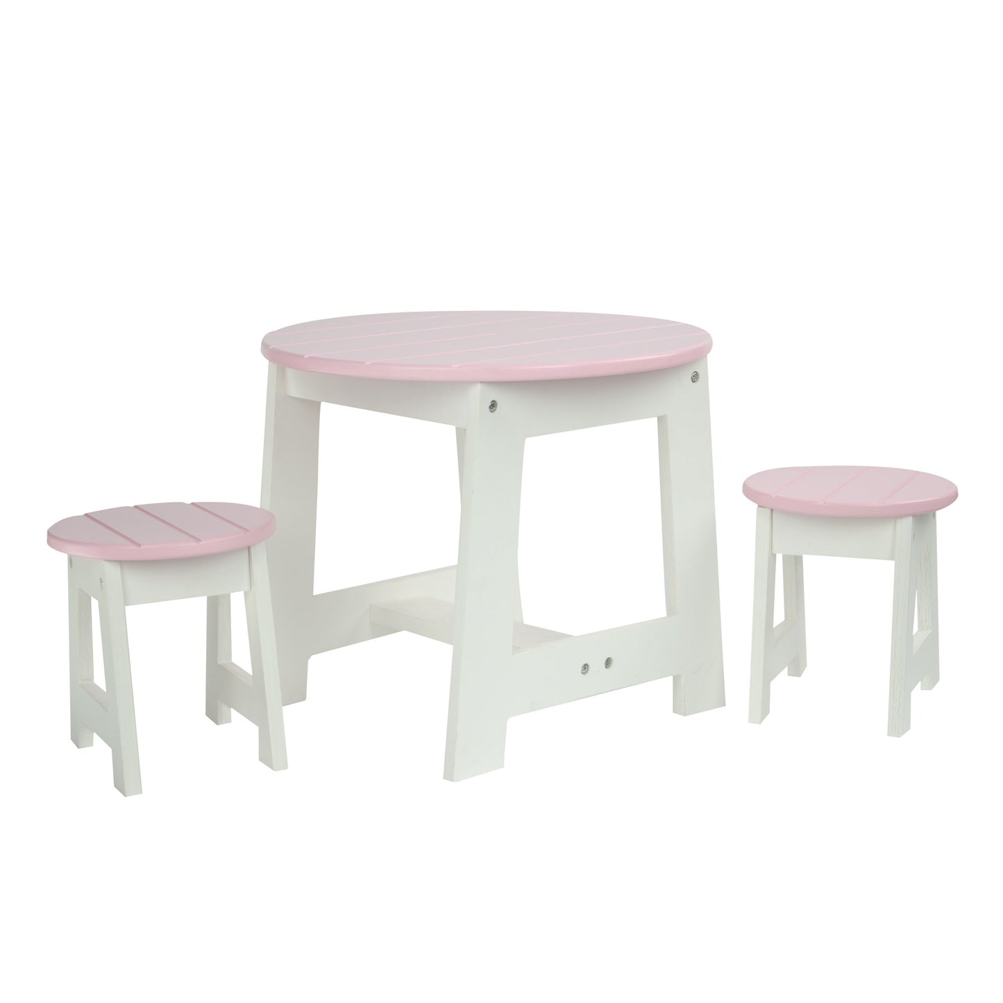 Olivia's Little World - Princess Table and 2 Chairs Set (White) | Wooden 18 inch Doll Furniture
