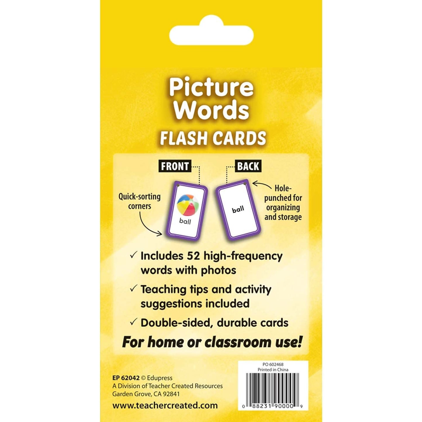 Teacher Created Resources Picture Words Flash Cards (EP62042)