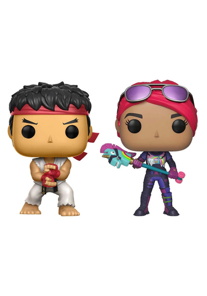 Funko Pop! Games: Fortnite - Ryu and Brite Bomber 2 Pack, Multicolor, 61189