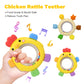 VISEWI 2 Pack Sensory Toys for Babies,Baby Teething Rings Toys for 0-6 6-12 Months Baby Rattle Teether Silicone Teether Relief Chew Soothing,BPA