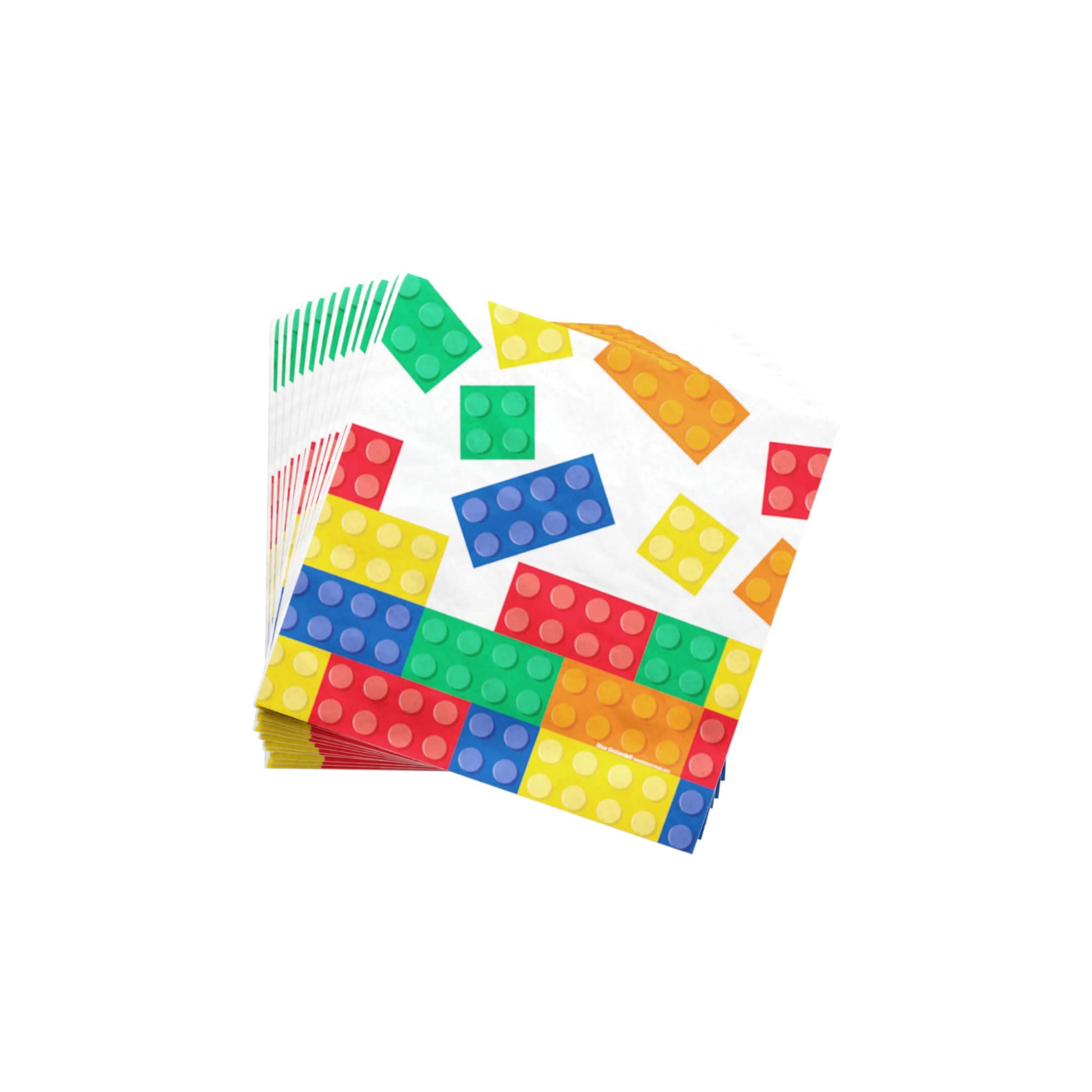 Blue Orchards Brick Party Supplies Packs (100 Pieces for 16 Guests) - Building Block, Gaming Birthday Decorations, Gamer Blocks Decor, Brick Theme