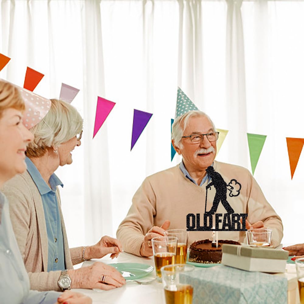 Black flash Old Fart Birthday Cake Topper Humorous old man and old woman Happy birthday cake Topper Funny happy birthday cake decoration is suitable