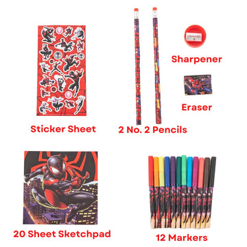 Marvel Spiderman Color and Roll Activity Set with Carrying Case, Stickers, & Art Supplies