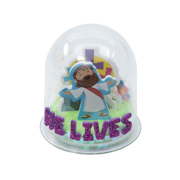 He Lives Easter Glitter Snow Globe Craft Kit VBS 2026 - Makes 12
