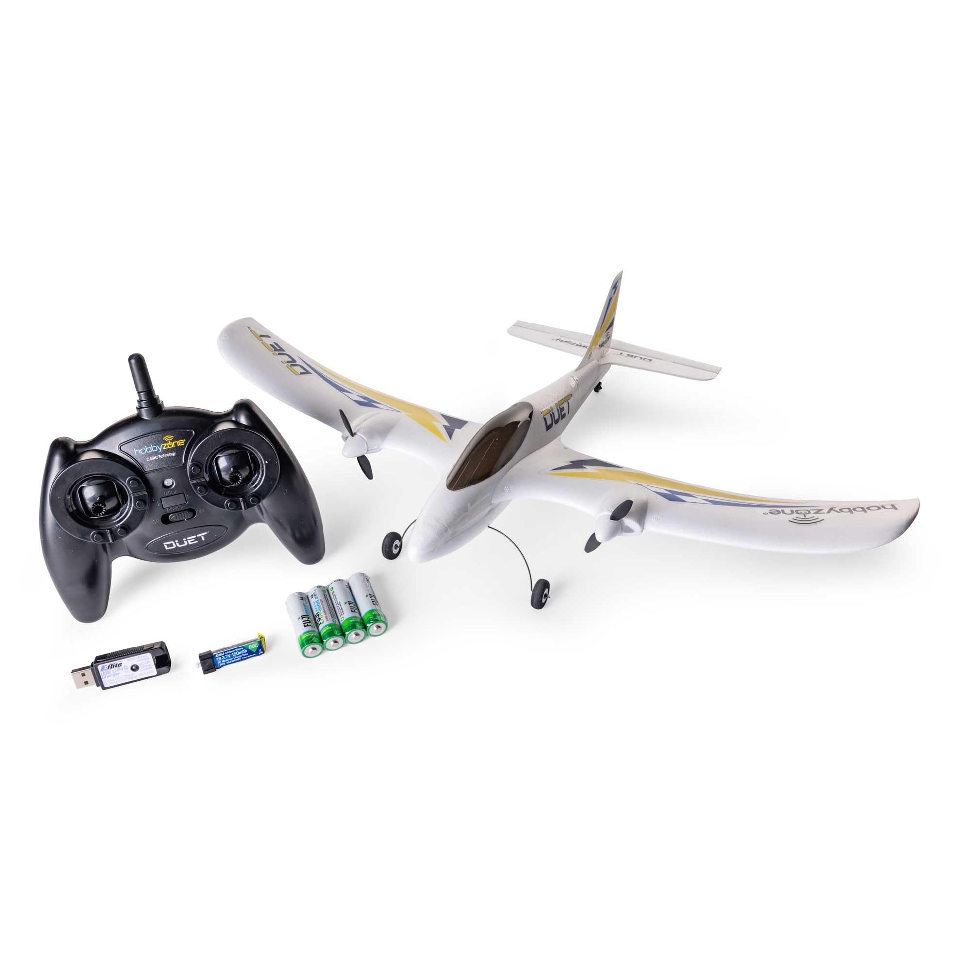 HobbyZone RC Airplane Duet S 2 RTF Everything Needed to Fly is Included with Safe HBZ05300