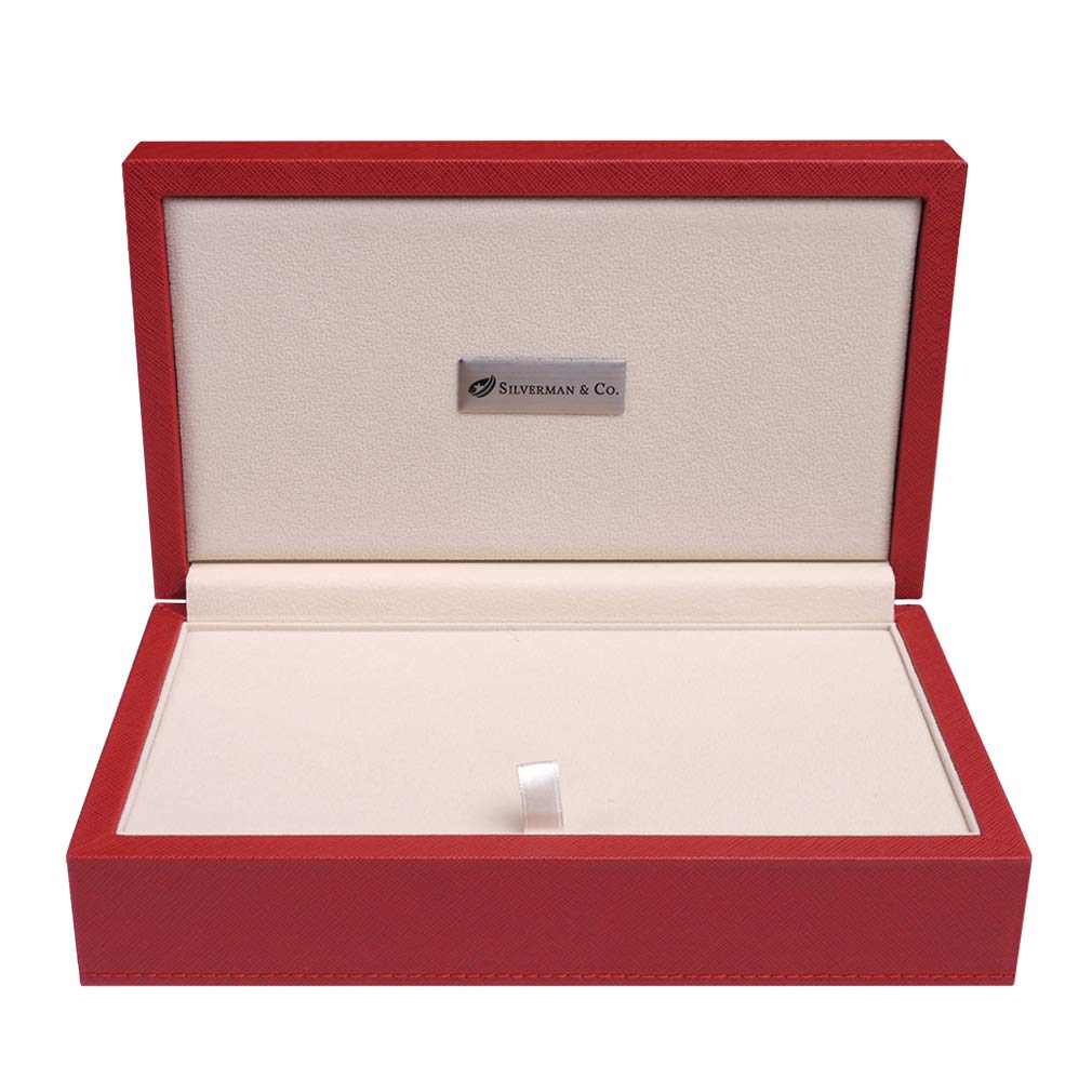Silverman & Co. Double 6 Large White Domino Set - Red Case