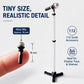 1/12 Scale Dollhouse Miniature Metal Microphone Stand, Adjustable Studio Recording Equipment for Music Room, Realistic Miniature Decor Accessories