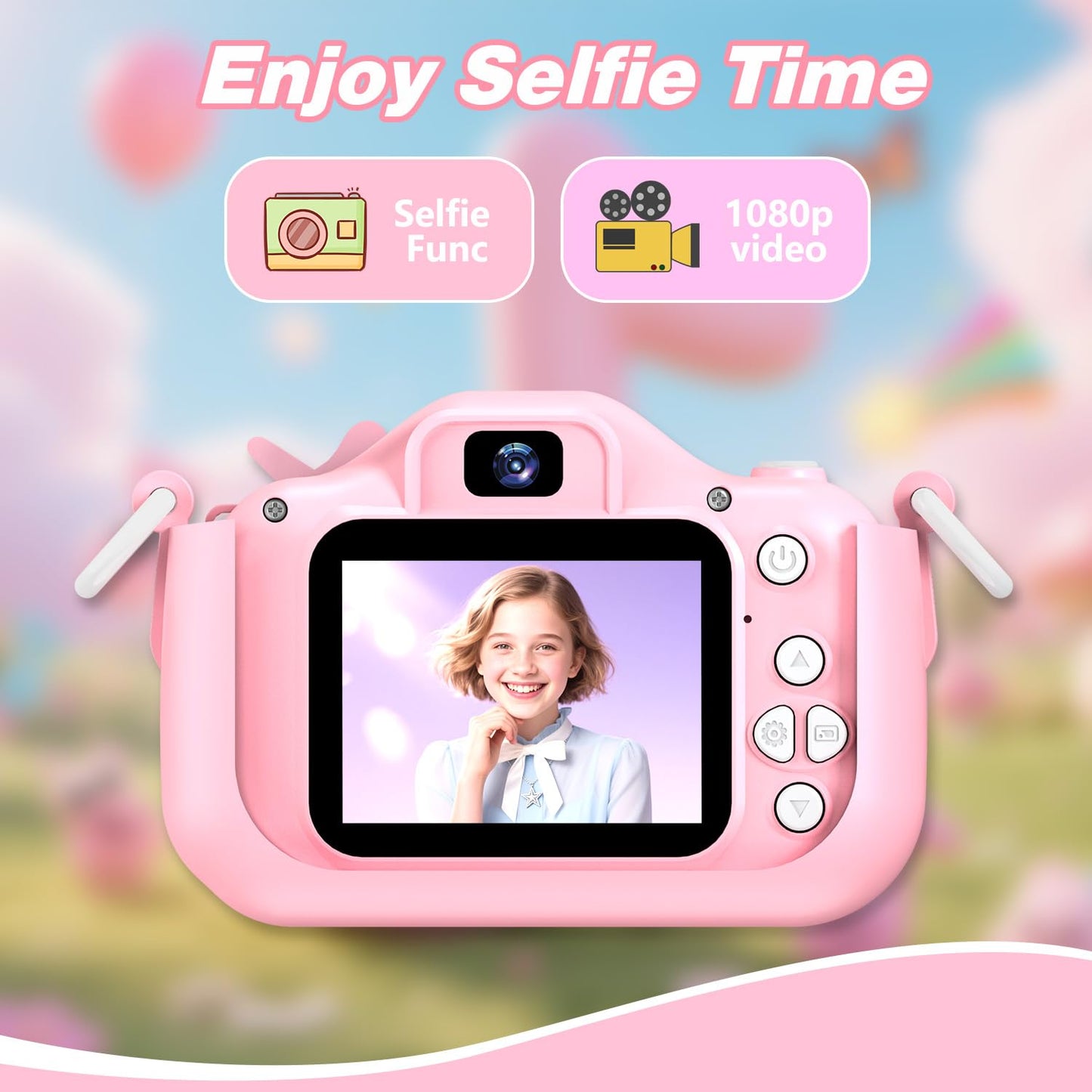 Goopow Kids Camera Toys for 3-8 Year Old Girls Boys,Children Digital Video Camcorder Camera with Cartoon Soft Cover, Best Chritmas Birthday Festival