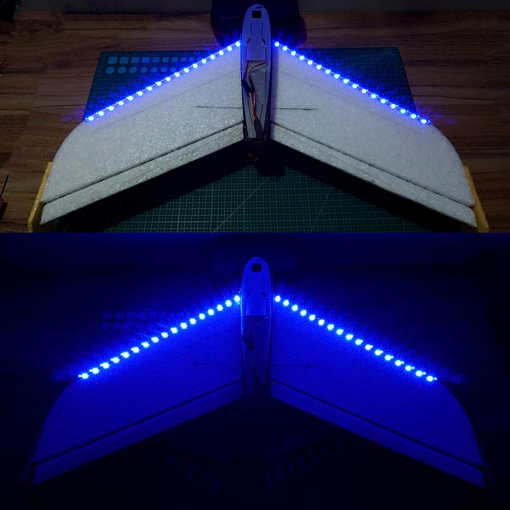 elechawk LED Light Strip for RC Fixed Wing Airplane Flying Wing Plane AR Wing Drone Model Car Truck (Blue)