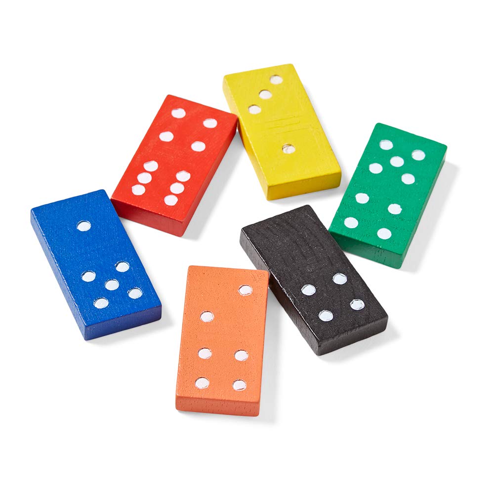 hand2mind Wooden Dominoes Set for Kids, Double Six Dominoes for Toppling, Bulk Domino Blocks, Montessori Math Manipulatives, Kids Dominoes Classroom