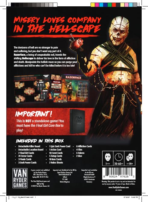 Van Ryder Games - Horror Board Game - Final Girl - Hell to Pay - Feature Film Box - Core Box Required - 1 Player - 20-60 Minutes Gameplay - Teens
