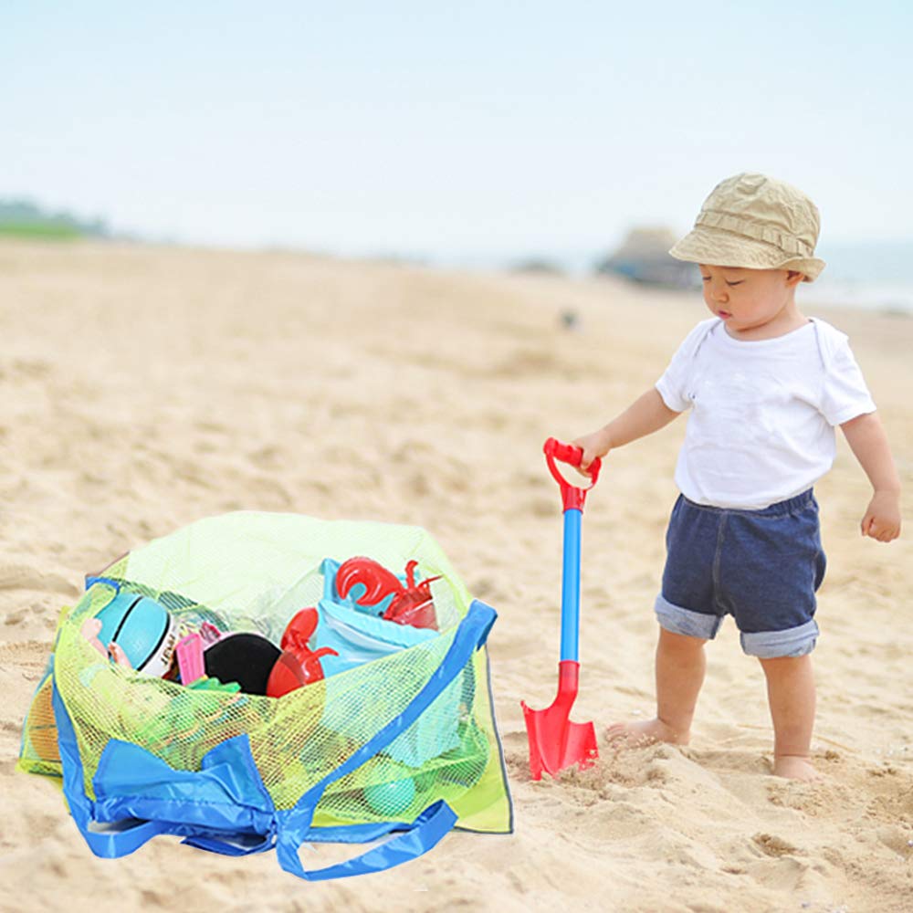 Mesh Beach Sand Toy Bags, Extra Large, Foldable Totes Shell Storage Bag Quick Dry Net Tote for Kids ,Away from Sand Pool Supplies Storage Picnic