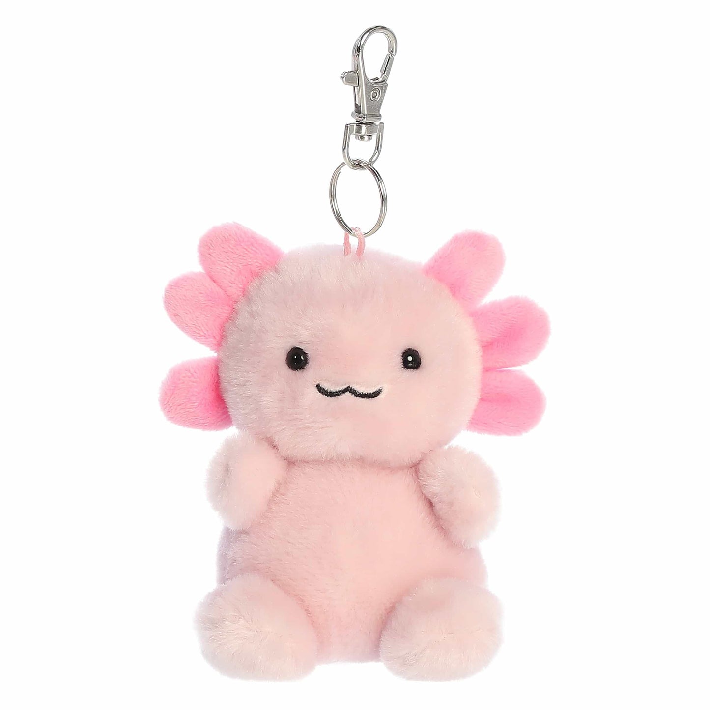 Aurora® Adorable Palm Pals™ Ax Axolotl™ Clip-On- Fun Collectible Plush for Kids and Adult Collectors - Perfect for Backpacks and Birthday Gifts - Pink
