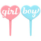 Boy Girl Cake Toppers, 24 Gender Reveal Cupcake Decorations, Blue & Pink Cupcake Pics For Baby Shower Or Gender Reveal - 24 Pack