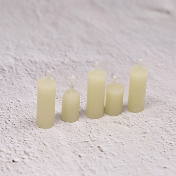 Dollhouse Miniature Candle Set (5pc) - Tiny Candles, Mini Candle, 1/12, Decoration, Decor, Fairy Garden, Rustic, Beesax, Farmhouse, DIY Craft, Art