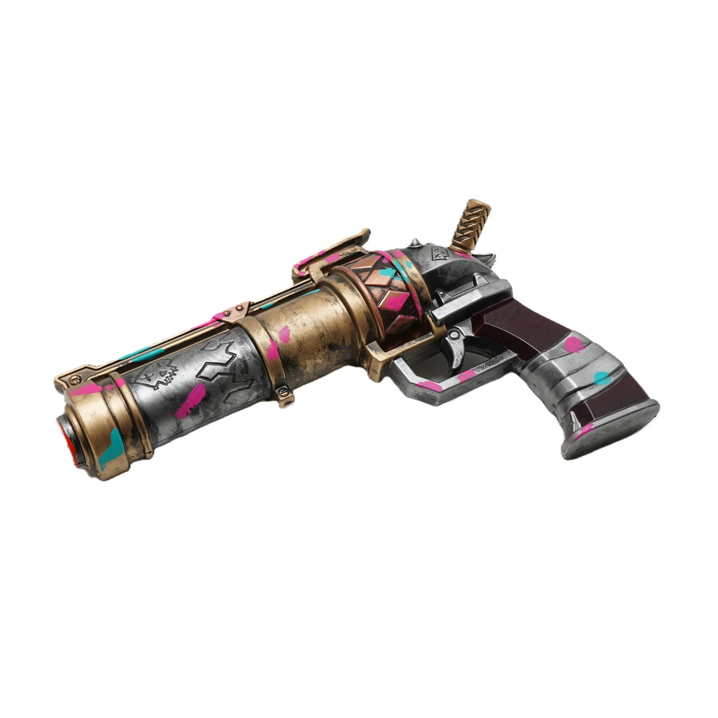 Anime-Style Crazy Punk Shotgun Foam Prop | 11” Pink Blue Cosplay Weapon Accessory