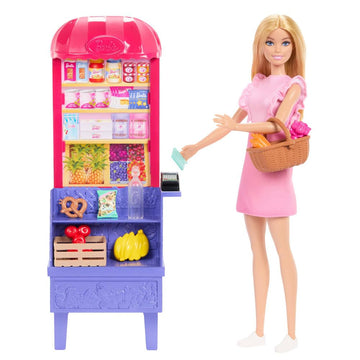Barbie and Teresa Recipe for Friendship Fashion Doll & Playset, Malibu at the Market Theme with 11 Accessories Including Market Stand & Food