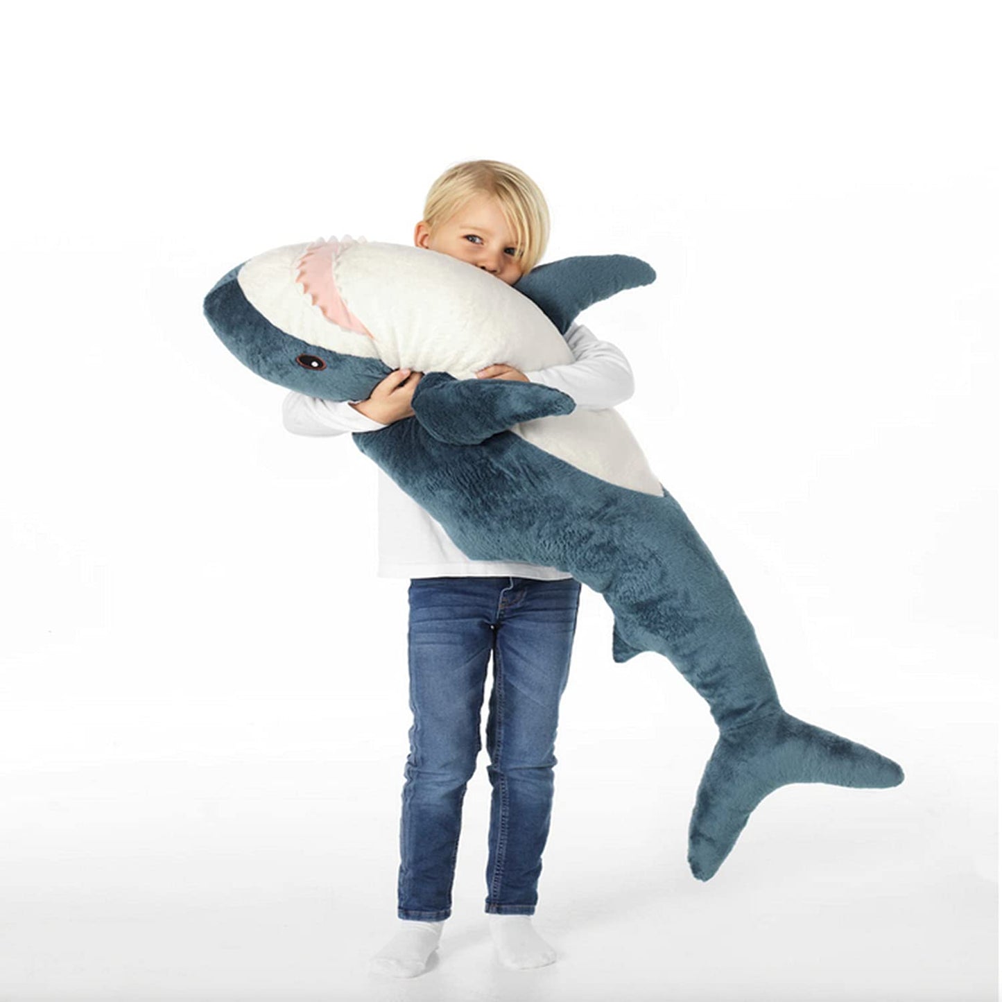 DongAi Plush Shark Toy Pillow, 39.4-inch Giant Shark Plush Animal Toy Super Soft and Cute Pillow Children’s Boys and Girls Room Decoration Bedtime