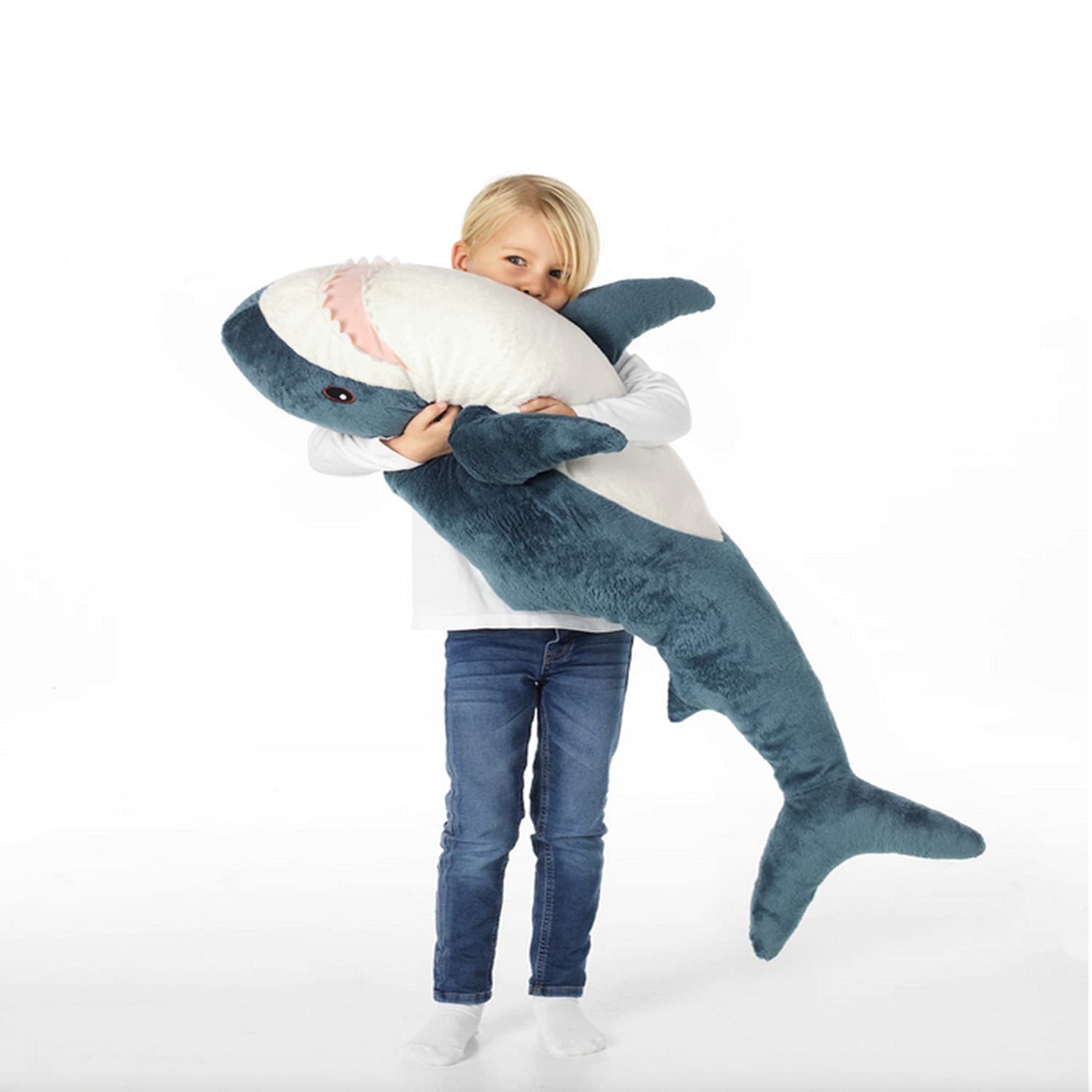 DongAi Plush Shark Toy Pillow, 39.4-inch Giant Shark Plush Animal Toy Super Soft and Cute Pillow Children’s Boys and Girls Room Decoration Bedtime