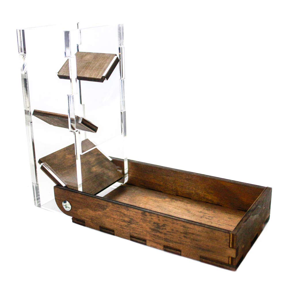 C4Labs Travel Portable Draw Bridge Dice Tower - Walnut