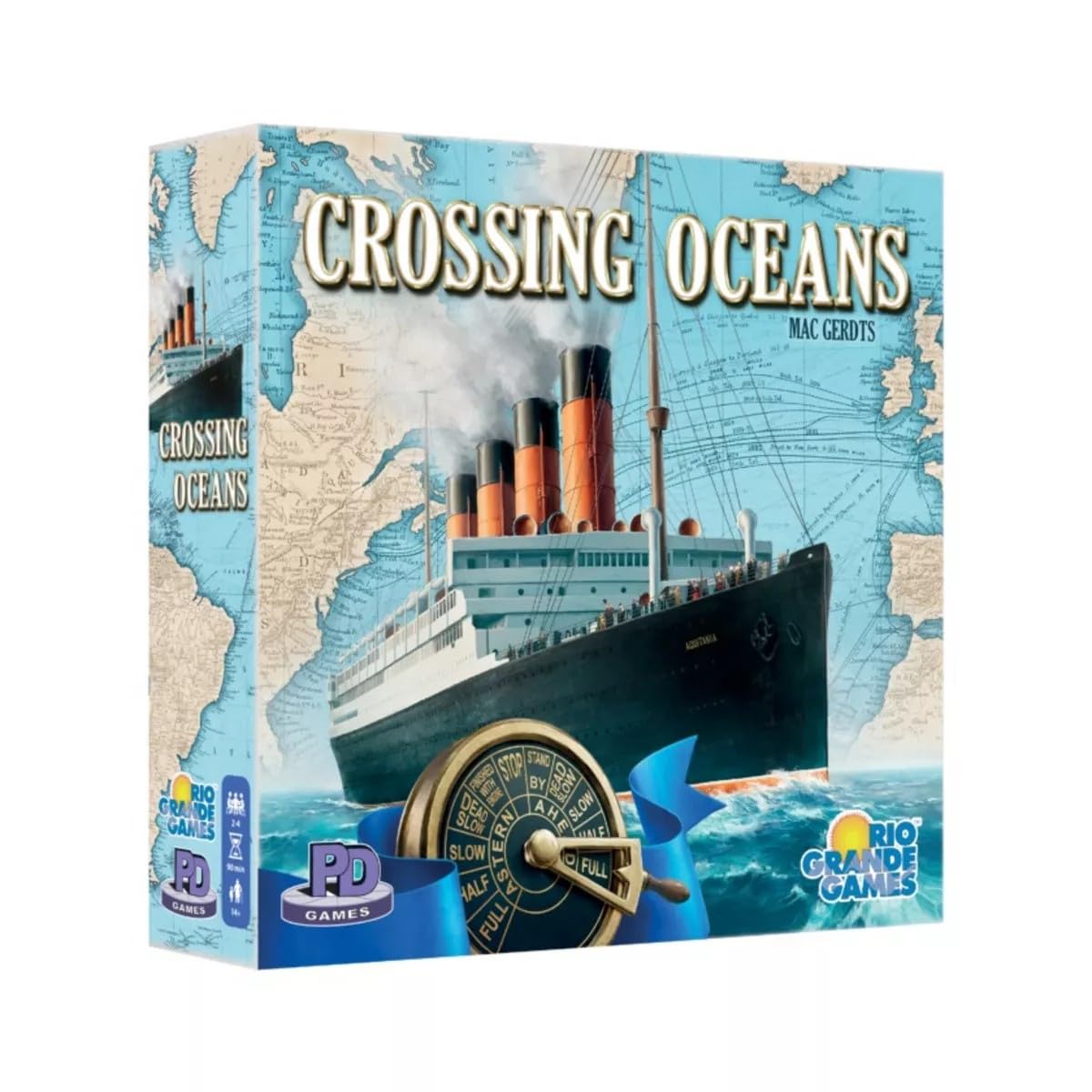 Rio Grande Games Crossing Oceans: Economic Strategy Maritime Board Game for 2-4 Players, Ages 14+, 19th Century Trading Game with 45-90 Minute