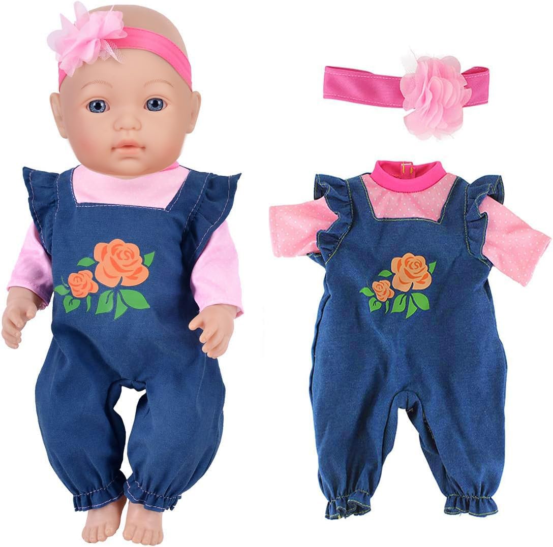 ebuddy 4 Sets Baby Doll Clothes - Fashion Outfits Fit for 14-16 inch, 17 inch new Born Baby,15 inch 18 inch Dolls