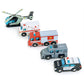 Tender Leaf Toys - Emergency Vehicles - 5 Wooden Rescue Vehicles with Moving Parts for Toddler Boys and Girls - Great Gift for Car Lovers