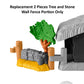 Fisher-Price Replacement Parts Little People Nativity Set HMX70 - 2 Pieces Tree and Stone Wall Fence Portion - Clips onto Stable Manger