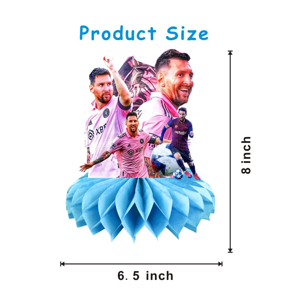 8Pcs Soccer Honeycomb Table Centerpiece Football Birthday Party Supplies Table Decorations for Kids Party Decorations