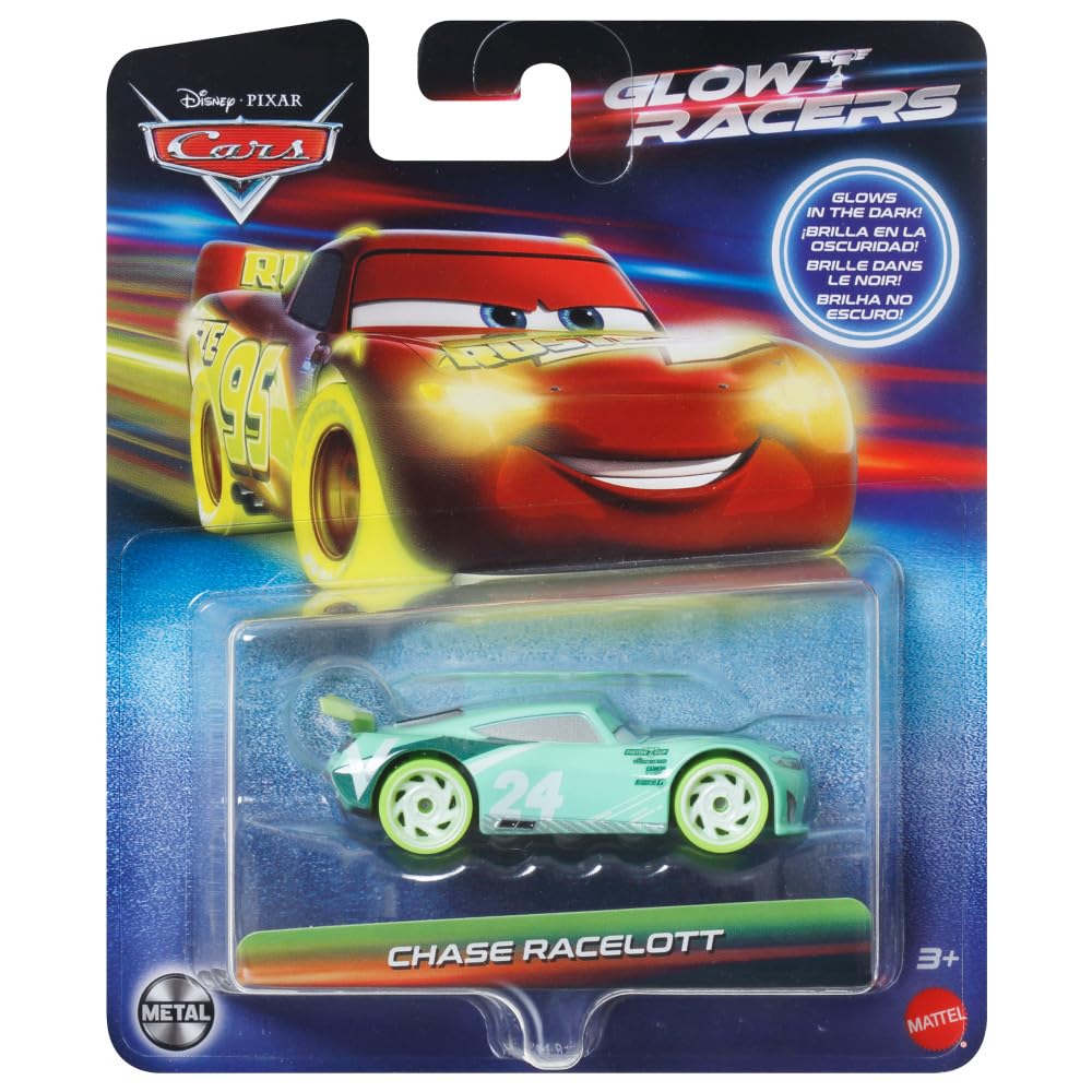 Hot Wheels Disney Cars Glow Racers Chase Racelott 1:55 Scale Diecast Vehicle