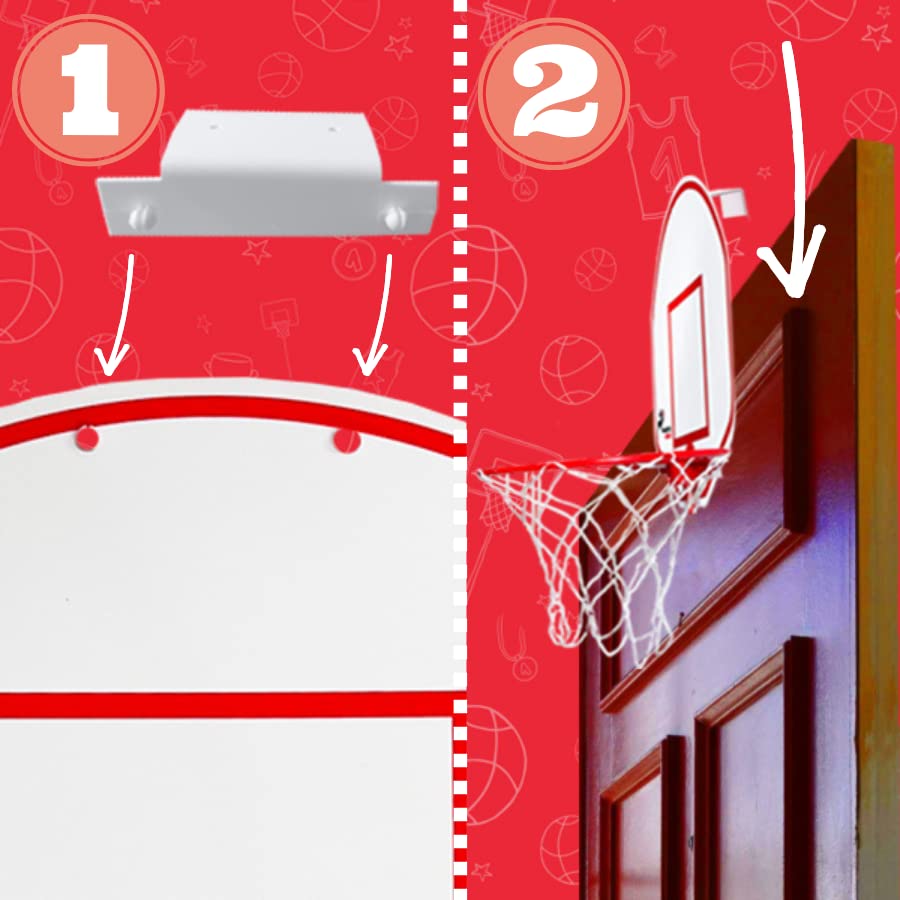 Majestic Hoops Mini Basketball Hoop - Indoor Basketball Hoop - Durable Plastic Basketball Hoop for Kids and Adults - No Assembling - Premium