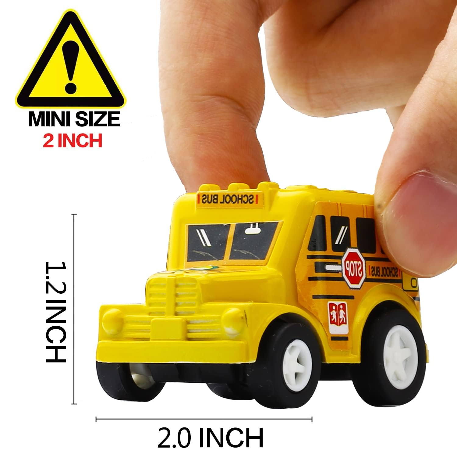 Funcorn Toys Pull Back Car, 12 Pack Assorted Mini Plastic Vehicle Set, Pull Back Truck and Car Toys for Boys Kids Toddler Party Favors,Die Cast Car