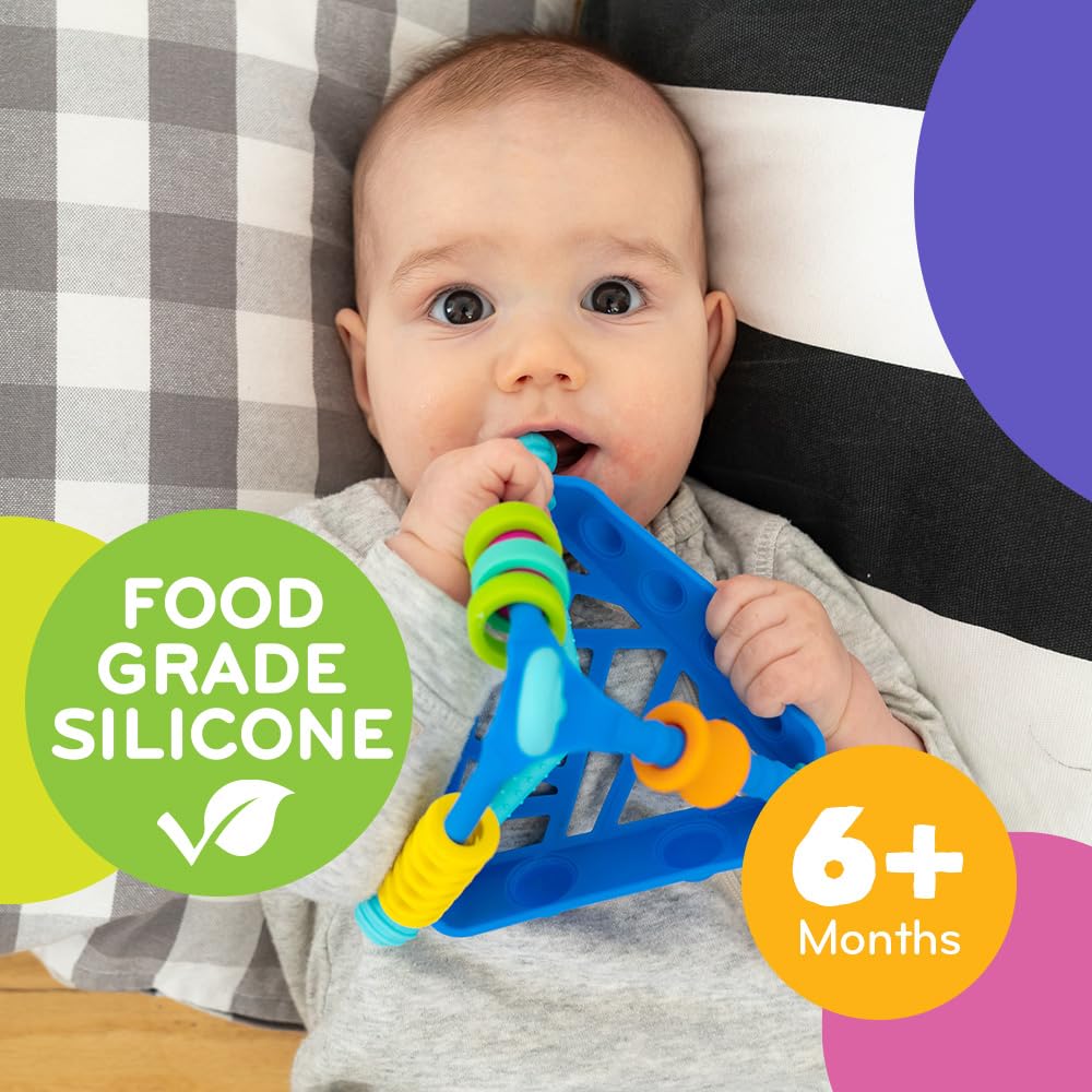 Mobi Wigloo Activity Toy - Sensory Activities for Toddlers and Kids, Teething Toy Made with Food Grade Silicone, BPA and Phthalate Free - Babies 6-12
