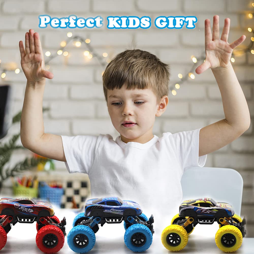 Chilartalent Pull Back Cars for Kids -Toy Trucks for Boys Alloy Toy Car Educational Toy Monster Trucks Inertia Car Toy for Boys Girls Toddler Gifts