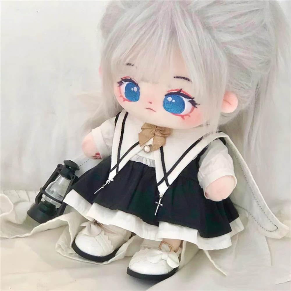 niannyyhouse 20cm Plush Doll Clothes Black Dress Scarf Underpants 8in Doll Accessories